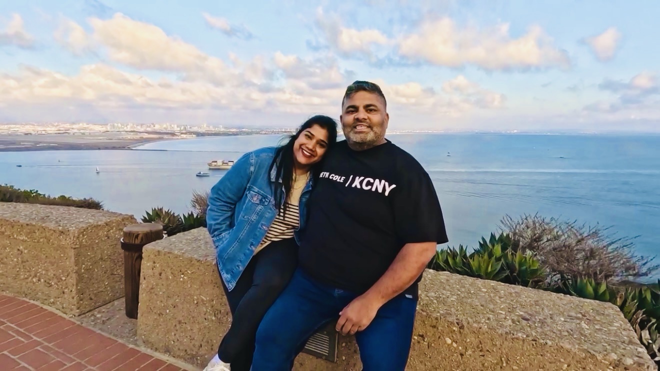 Ankur, founder of soil2supper, with his wife, by the coast
